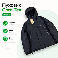 Пуховик Patagonia на Gore Tex чорний унісекс розмір M мембранна тканина водонепроникна блискавка вшитий капюшон осінь зима