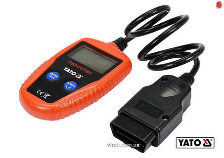 Тестер OBD2 для автомобиля YATO с LCD-дисплеем для диагностики неисправностей и проверки систем
