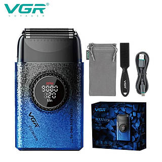 Электробритва VGR V-377 BLUE шейвер, Электрическая аккумуляторная бритва для бритья, шейвер мужской NTN