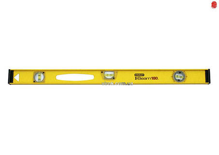 Уровень STANLEY Pro 180 вертикальный и горизонтальный для строительства с алюминиевым корпусом 120 см 3 капсулы
