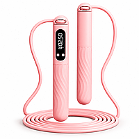 Скоростная скакалка APX 403, 3 м, аккумуляторная USB-C, с счетчиком прыжков и отсчетом времени, шариковые подшипники, розовая