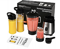Блендер-міксер для смузі Kraft&Dele KD4113 1500 Вт скляний глечик, млинок, 2 пляшки
