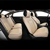 Чехлы 3D Beltex Malibu на сиденья авто бежевые, полный комплект (передние+задние), универсальные