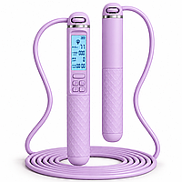 Скоростная скакалка APX 405, 3 м, аккумуляторная USB-C, с счетчиком прыжков, калорий и времени, шариковые подшипники, фиолетовая