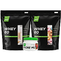 4 кг Протеина Whey 80% Белка + 0,3 кг Креатина TNT Польша