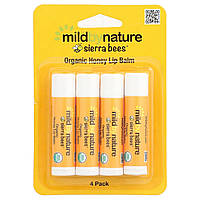 Mild By Nature, Sierra Bees Organic Honey Lip Balm (4 шт.), органический бальзам для губ, с медом
