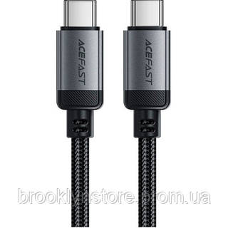 Дата кабель USB-C to USB-C 1.2m 3A aluminum alloy C20-03 Black Acefast 6974316283775 brooklyn