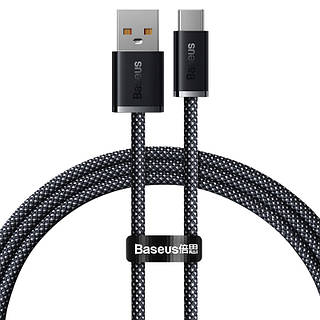 Кабель USB на Type-C 1 метр быстрая зарядка 100W серый кабель для зарядки и передачи данных Baseus