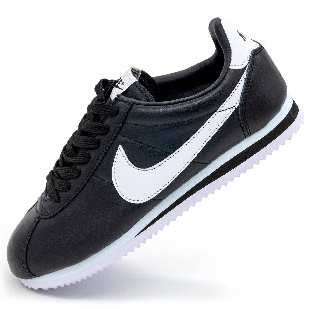 

Кожаные кроссовки Nike Cortez черные. Топ качество! р.(40), Черный