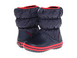 Чоботи зимові для хлопчика сноубутсы непромокальні дутики / Crocs Kids Winter Puff Boot (14613), Темно-сині, фото 8