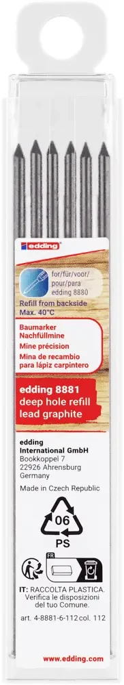 Edding Baumarker Graphit 6er-Pack 4-8881-6-112 Сменный наконечник, черный, 1 комплект, фото 1