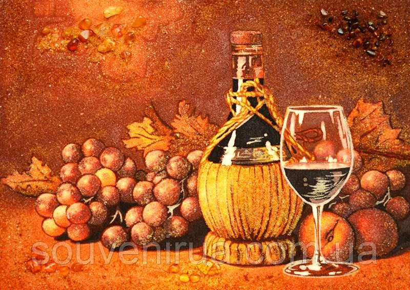 Картина з бурштину "Вино"