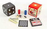 Набор настольных игр 6 в 1 Game Cube 341-166: покер + карты + домино + шахматы + шашки+ нарды