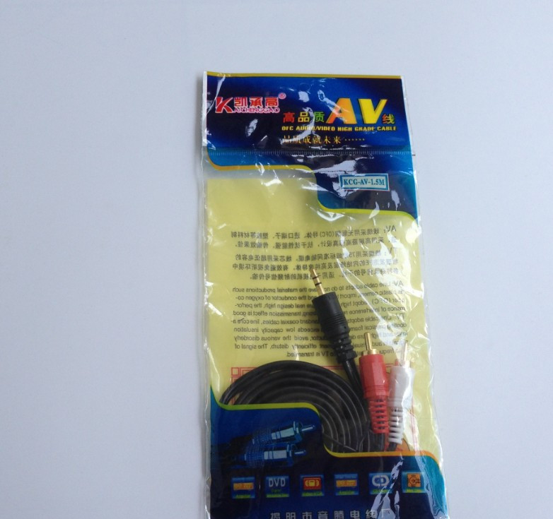 Кабель 3,5 mm-2 RCA 3 метри (в упаковці), фото 1