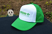 Спортивная кепка Adidas, Адидас, тракер, летняя кепка, унисекс, зеленого и белого цвета