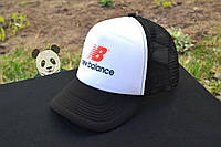 Спортивная кепка New Balance, Нью беланс, тракер, летняя кепка, унисекс,черного и белого цвета,