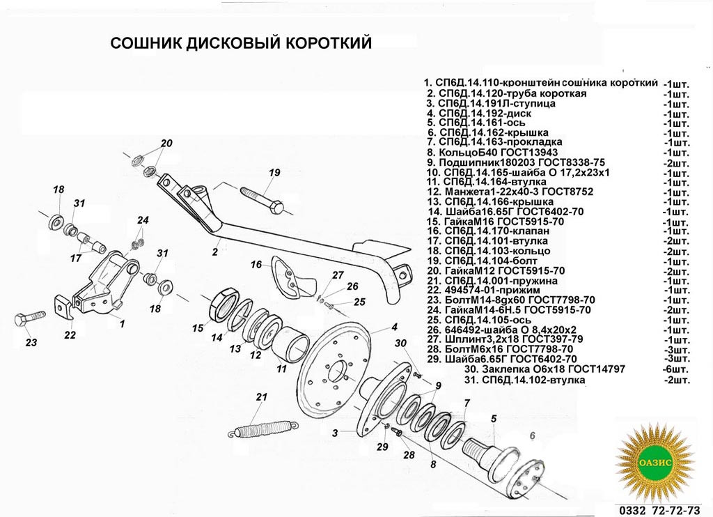 Диск соснка СП6Д.14.160.  Диск соснка СП6Д.14.160. Запчастини до сітків СПУ