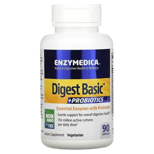 Энзимы Digest Basic + Probiotics 90 капсул Enzymedica CL0200417, фото 1