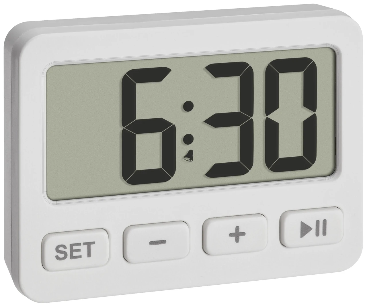 Будильник TFA Dostmann Digitalwecker з Timer und Stoppuhr 60.2036.02, білий, фото 1