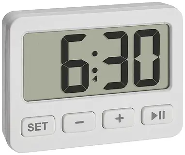 Будильник TFA Dostmann Digitalwecker с таймером и стоппуром 60.2036.02, белый