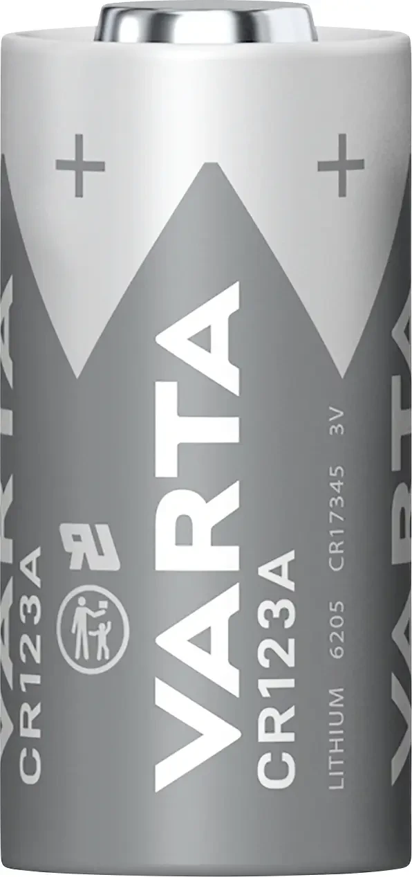 Батарейка для камери CR-123A Varta VARTA LITHIUM Циліндрична CR123A Блістер 2 1430 мАг 3 В 2 шт., фото 1