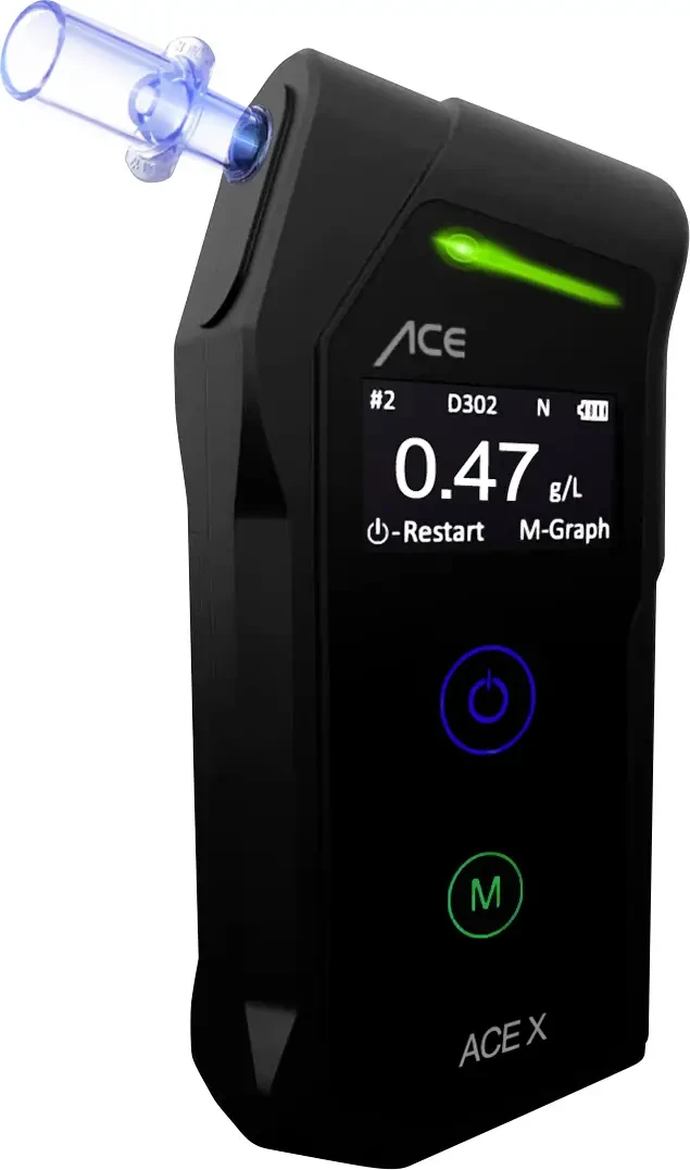 Алкотестер ACE X, похибка вимірювання: 0,05 ‰, клас точності: 1+ (професійний, відповідає вимогам поліції), фото 1