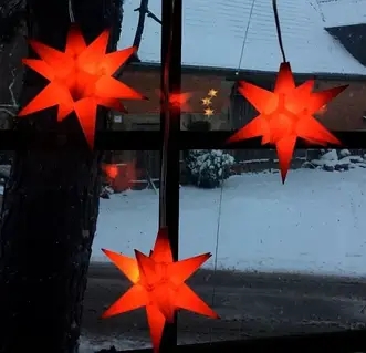 Гирлянда LightZone LED-зірки з голографічним ефектом 3D Red