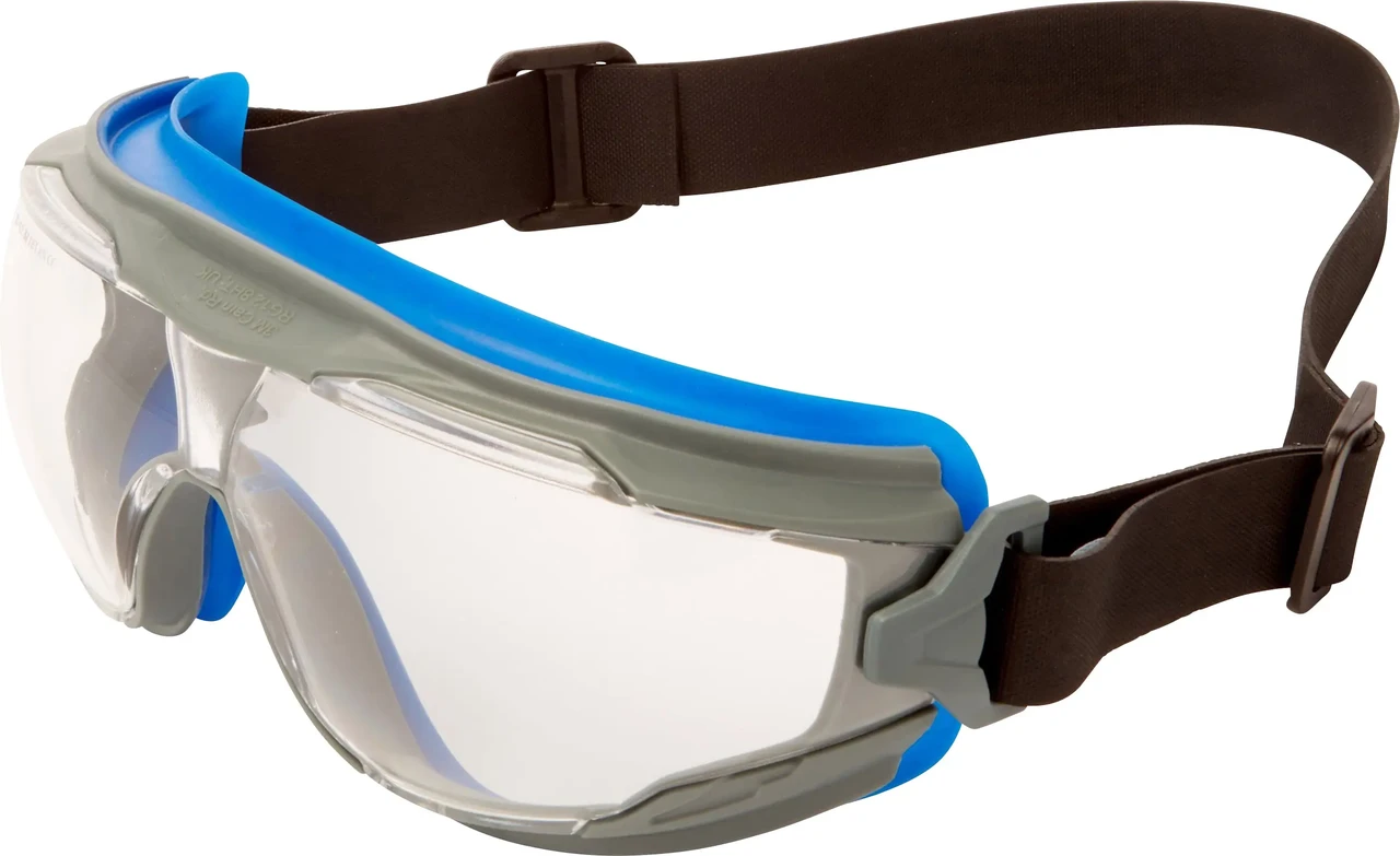 3M Goggle Gear 500 GG501NSGAF-BLU Очки защитные полнолицевые с защитой от запотевания синего и серого цветов, EN 166, DIN 166, фото 1