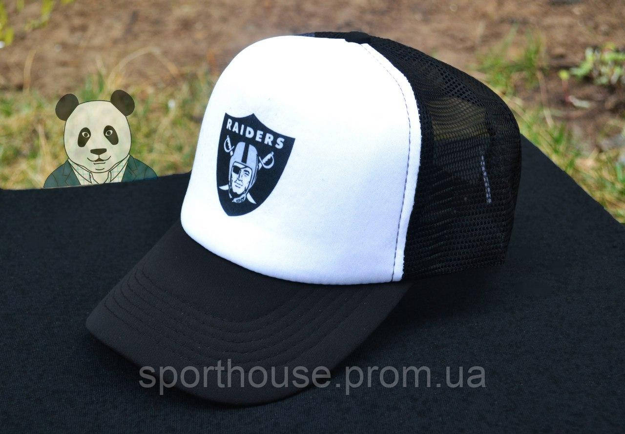 Спортивна кепка Raiders, Рейдерс, тракер, річна кепка, чоловіча, жіноча, білого і чорного кольору,