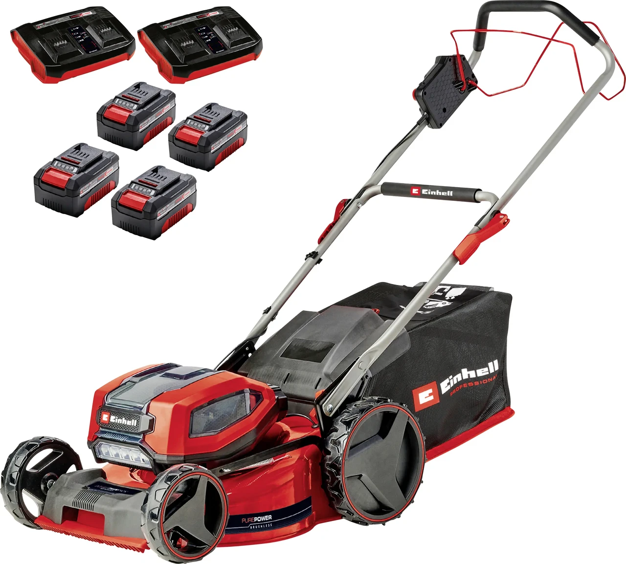 Einhell Professional Power X-Change GP-CM 36/47 S Li BL (4x4.0Ah) акумуляторна газонокосарка з 2 зарядними пристроями Twincharger,, фото 1