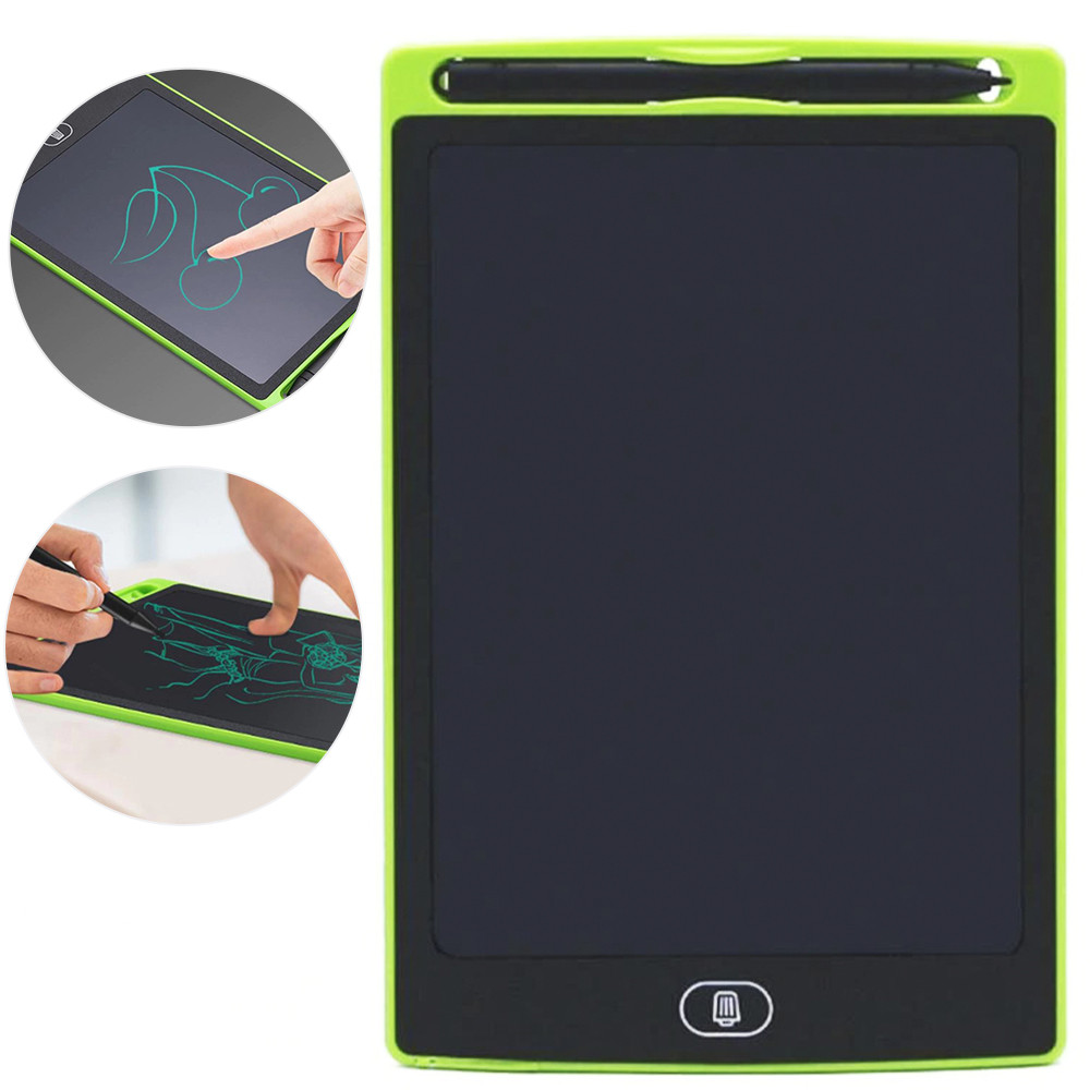 LCD планшет для малювання (8,5") Dex + стілус, Зелений / Кольорова графічна дошка для записів, фото 1