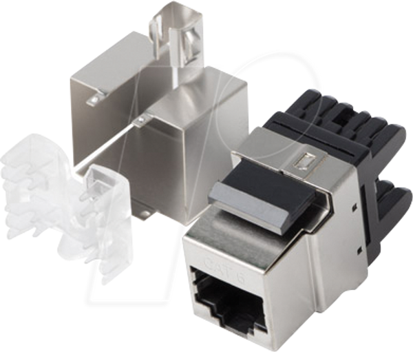 Модуль Keystone, разъем RJ45 Cat.6 UTP 180°, серебристый