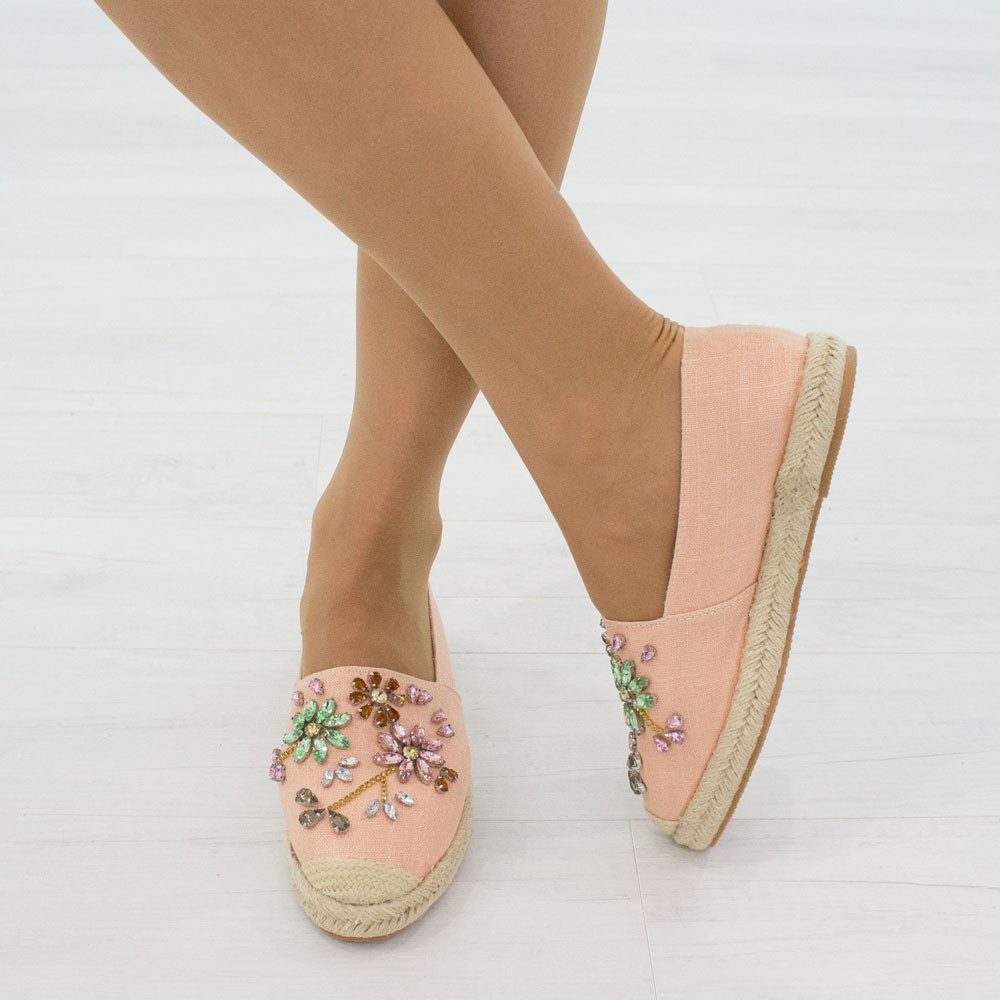Еспадрільї маломірні 40 розмір з текстилю Woman's heel  пудровий О-787, фото 1