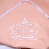 Літній дитячий плед-конверт "Queen", персиковий, фото 5