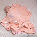 Літній дитячий плед-конверт "Queen", персиковий, фото 6