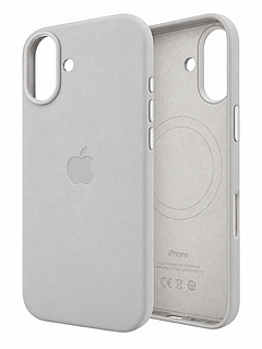 Чохол Leather Case PU з MagSafe протиударний для iPhone 16 захист камери світло-сірий SR-547