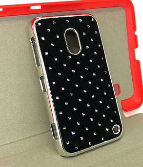 Чохол для Nokia Lumia 620 накладка на бампер Камені протиударний чорний зі стразами, фото 1