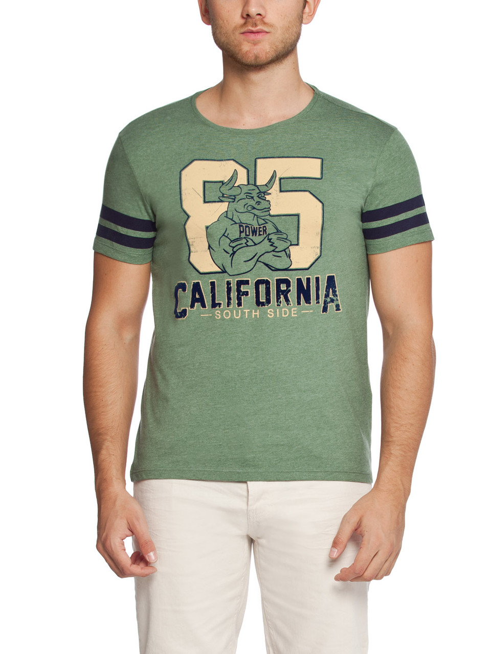 Чоловіча футболка LC Waikiki світло-зеленого кольору з написом 85 California, фото 1