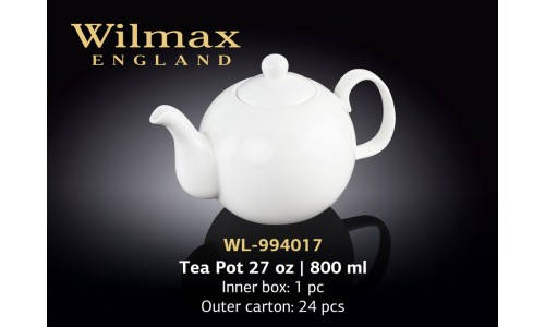 Заварювальний чайник 800 мл. фарфоровий білий Wilmax wl-994017, фото 2