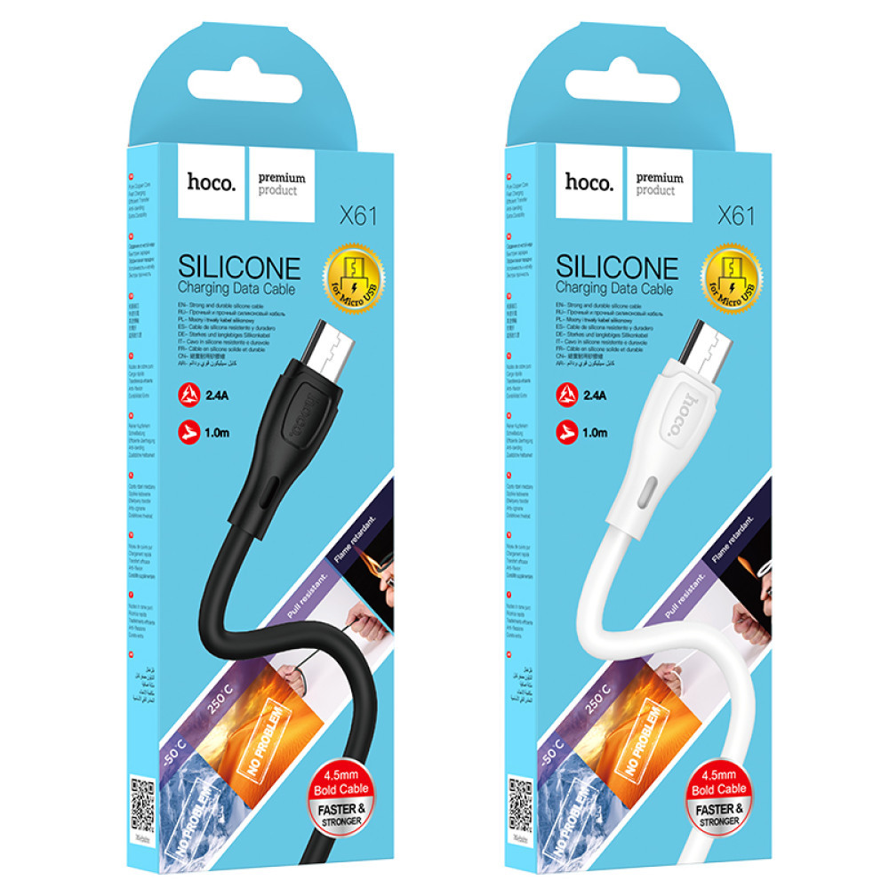 Data Cable Hoco Ultimate silicone Micro, фото 1