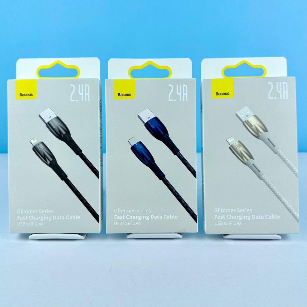 Data Cable Baseus Glimmer Series Lightning 2.4A 1m (CADH000201, CADH000202, CADH000203), фото 1
