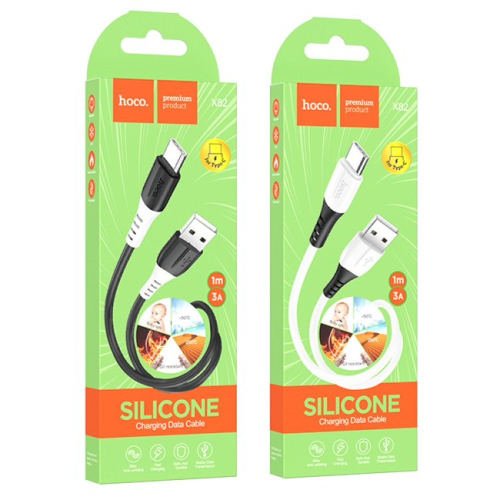 Data Cable Hoco Silicone Type-C 1m, фото 1