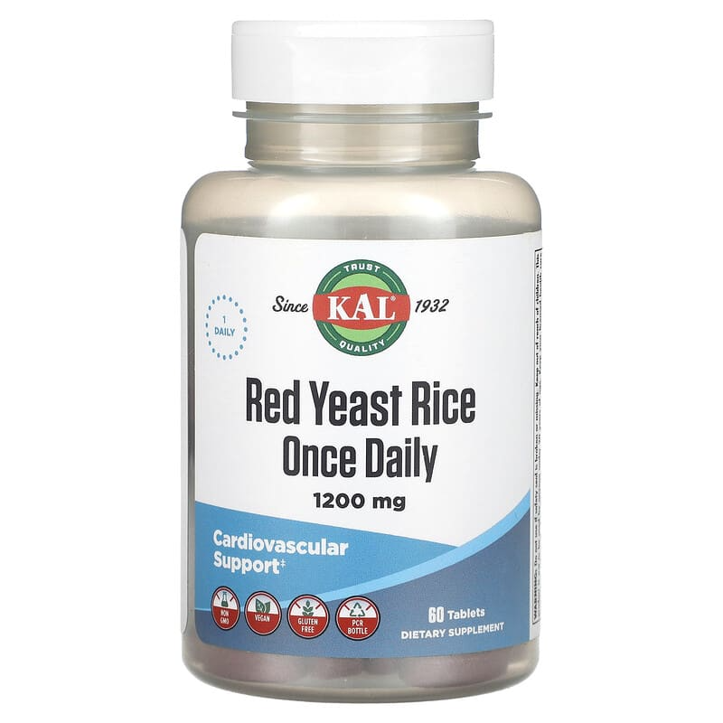 Червоний ферментований рис KAL "Red Yeast Rice Once Daily" 1200 мг (60 таблеток), фото 1