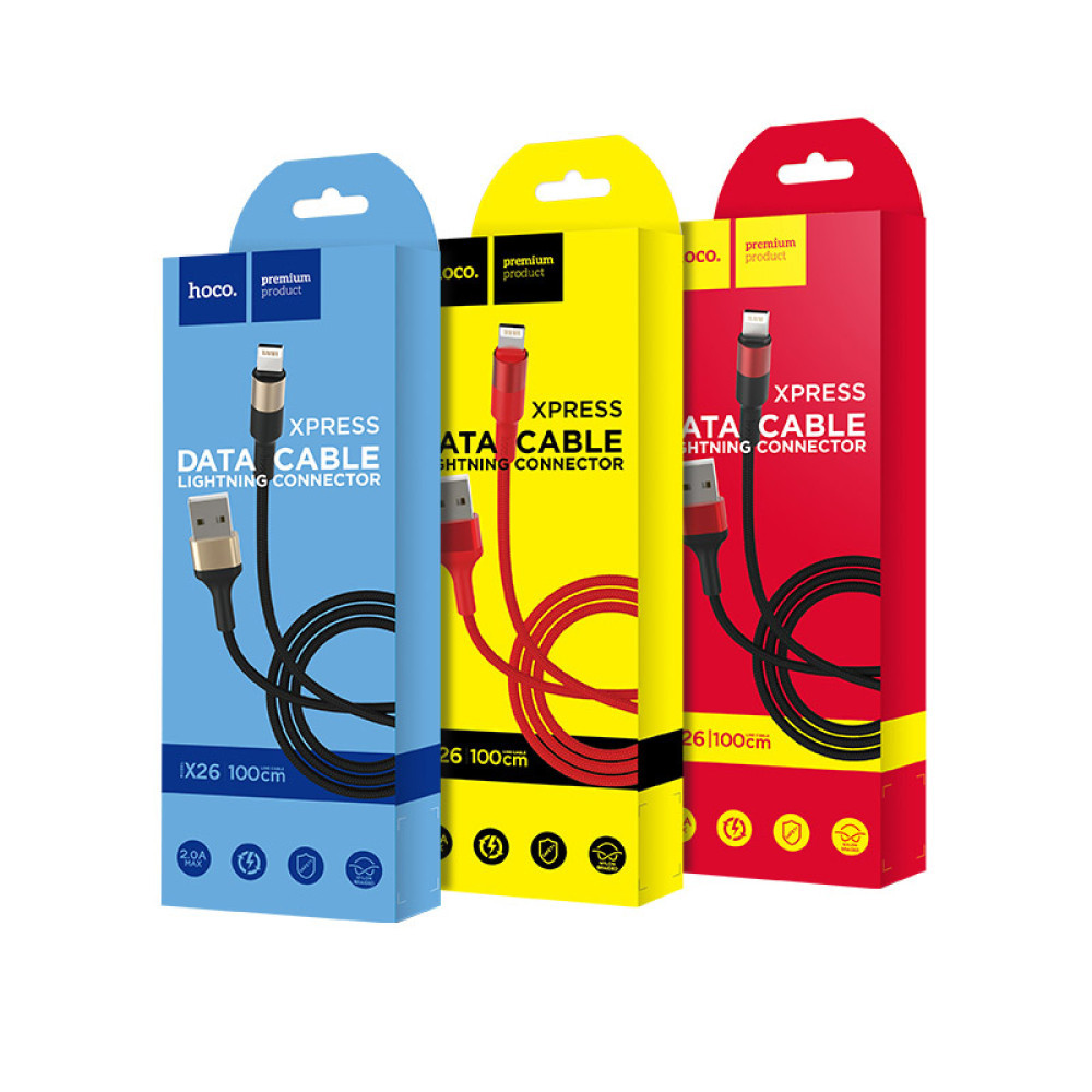 Data Cable Hoco X26 Xpress charged Lightning 1m, фото 1