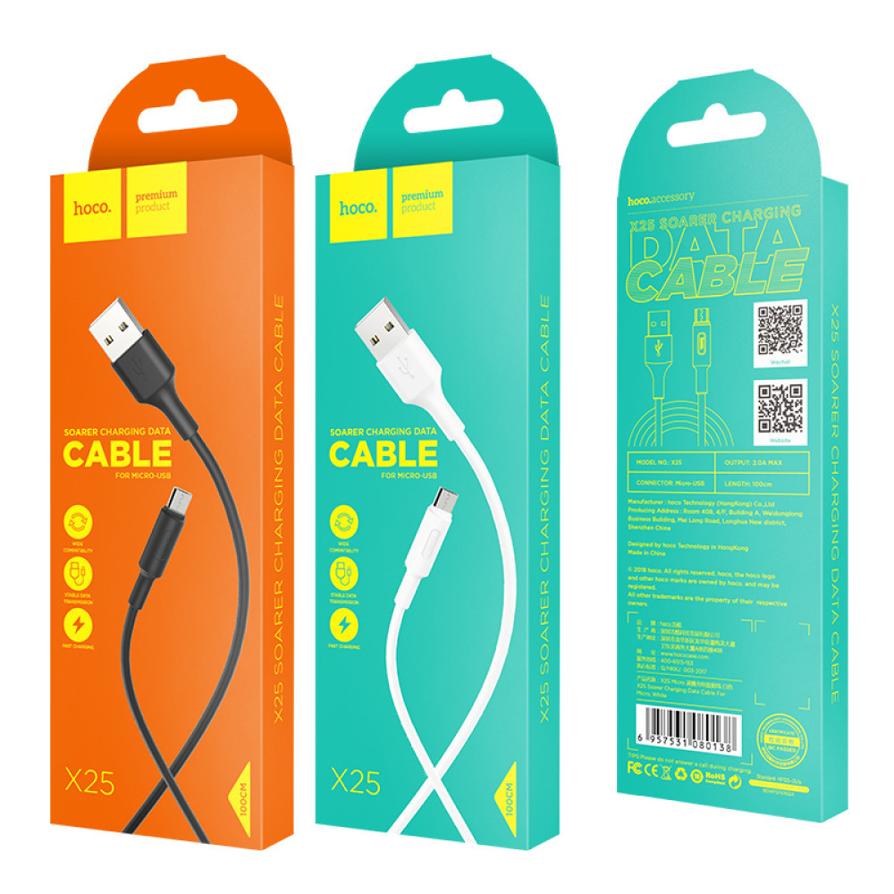 Data Cable Hoco X25 Soarer charged Micro 1m, фото 1