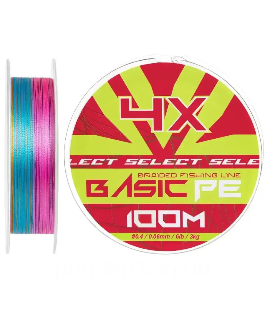 Шнур Select Basic PE Multicolor 100m №0.4/0.06mm 6lb/3kg, фото 1