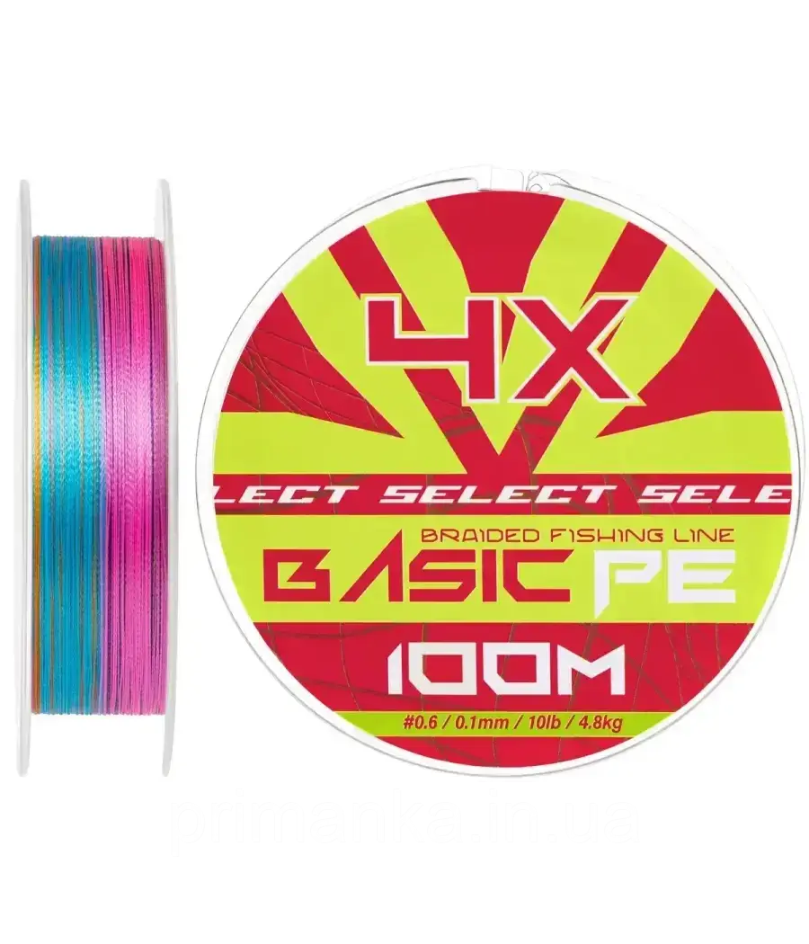 Шнур Select Basic PE Multicolor 100m №0.6/0.10mm 10lb/4.8kg, фото 1