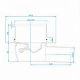 Трап для душу горизонтальний з клапаном SI50G01 (сухий хід) Plastbrno, фото 4