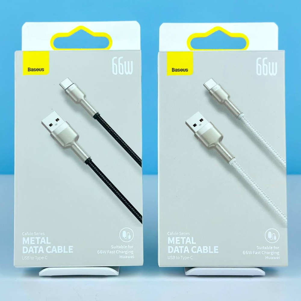 Data Cable Baseus Cafule Metal Type-C 66W 1m (CAKF000101, CAKF000102), фото 1