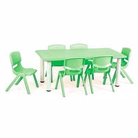 Дитячий столик зі стільчиками TABLE1-5 регульована висота (зелений)